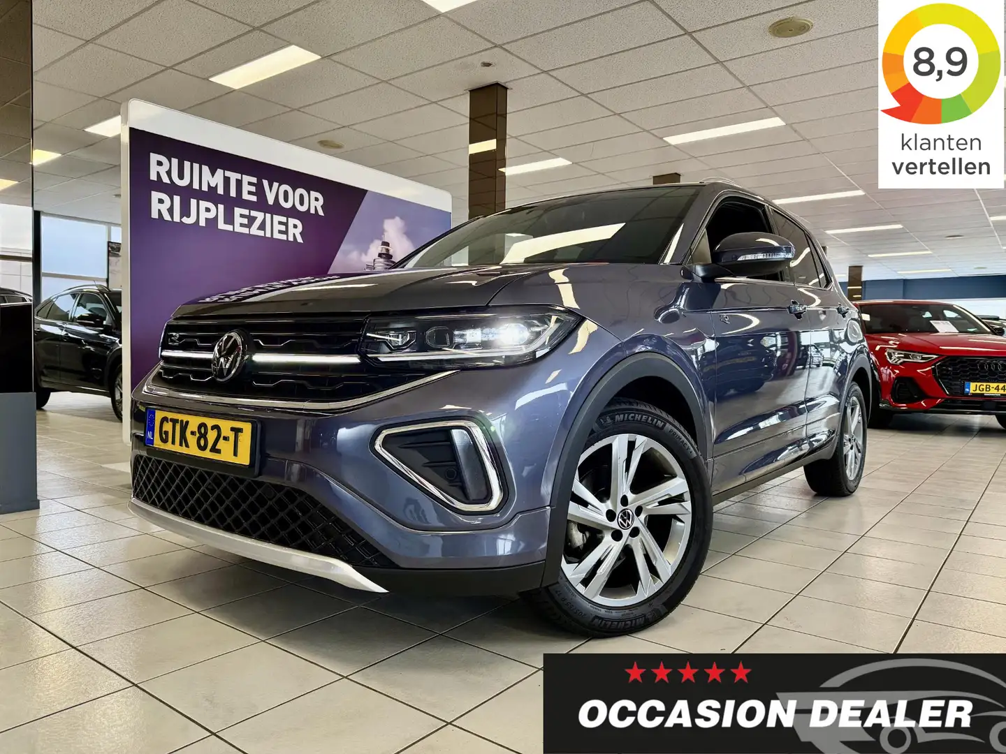 Volkswagen T-Cross 1.0 TSI R-Line DSG *IQ*NAVI*APP*CAM*2xR-Line* Grijs - 1