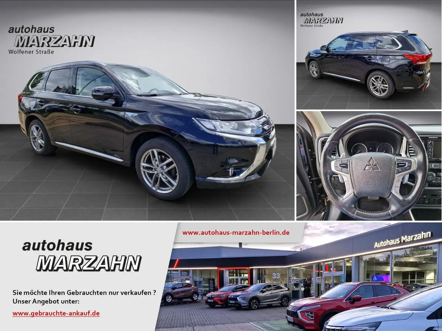 Mitsubishi Outlander OutlanderPHEV 4WD Top/Leder/SD, Fahr-Akku NEU! Schwarz - 1