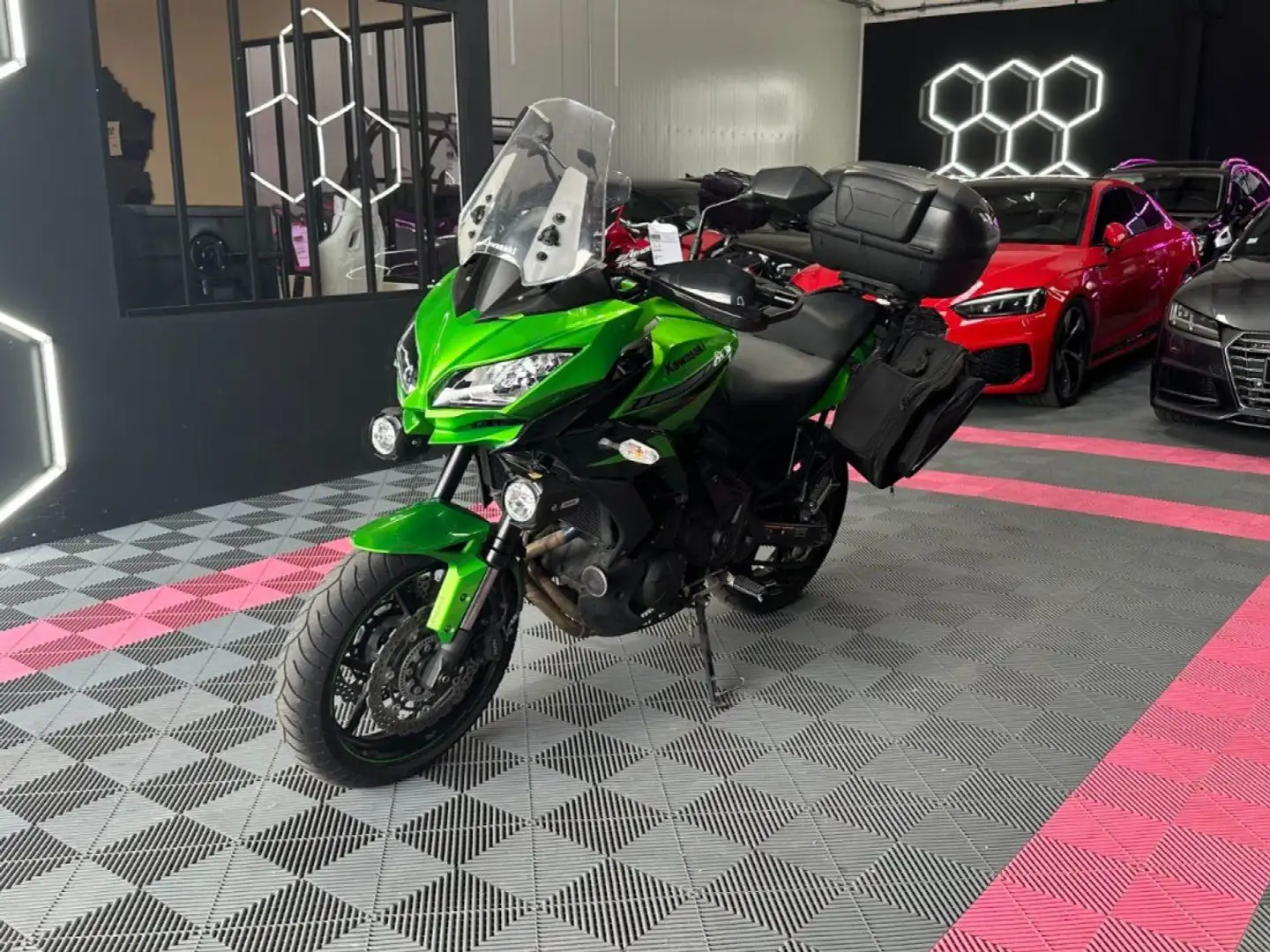 Kawasaki Versys 650 ~ Échappement IXIL ~ Feux longue portée ~ Moto Rab Grün - 2