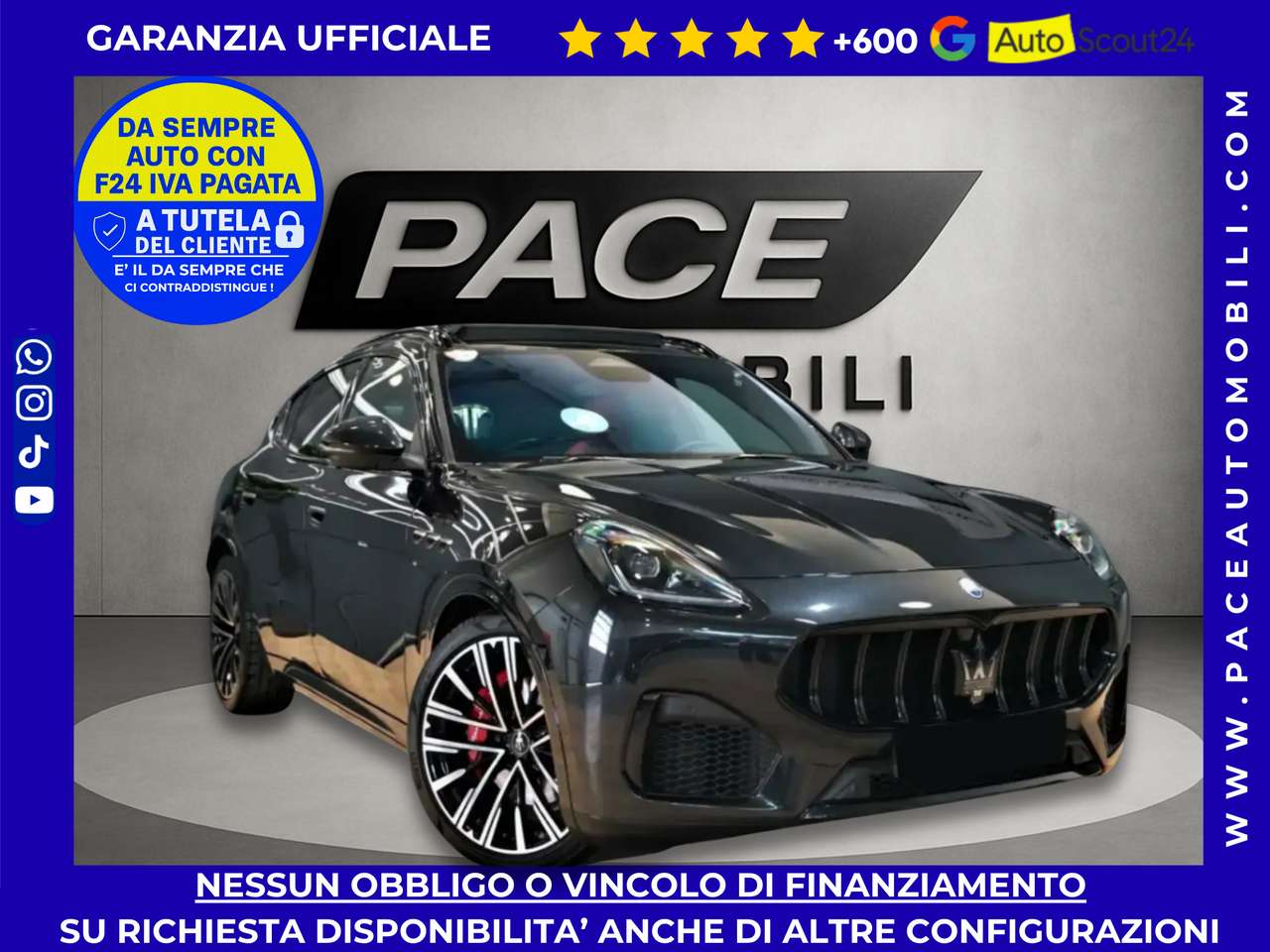 Maserati Grecale MODENA 330CV 21"TETTO PDC KAMERA 360 SONUS PDC LED