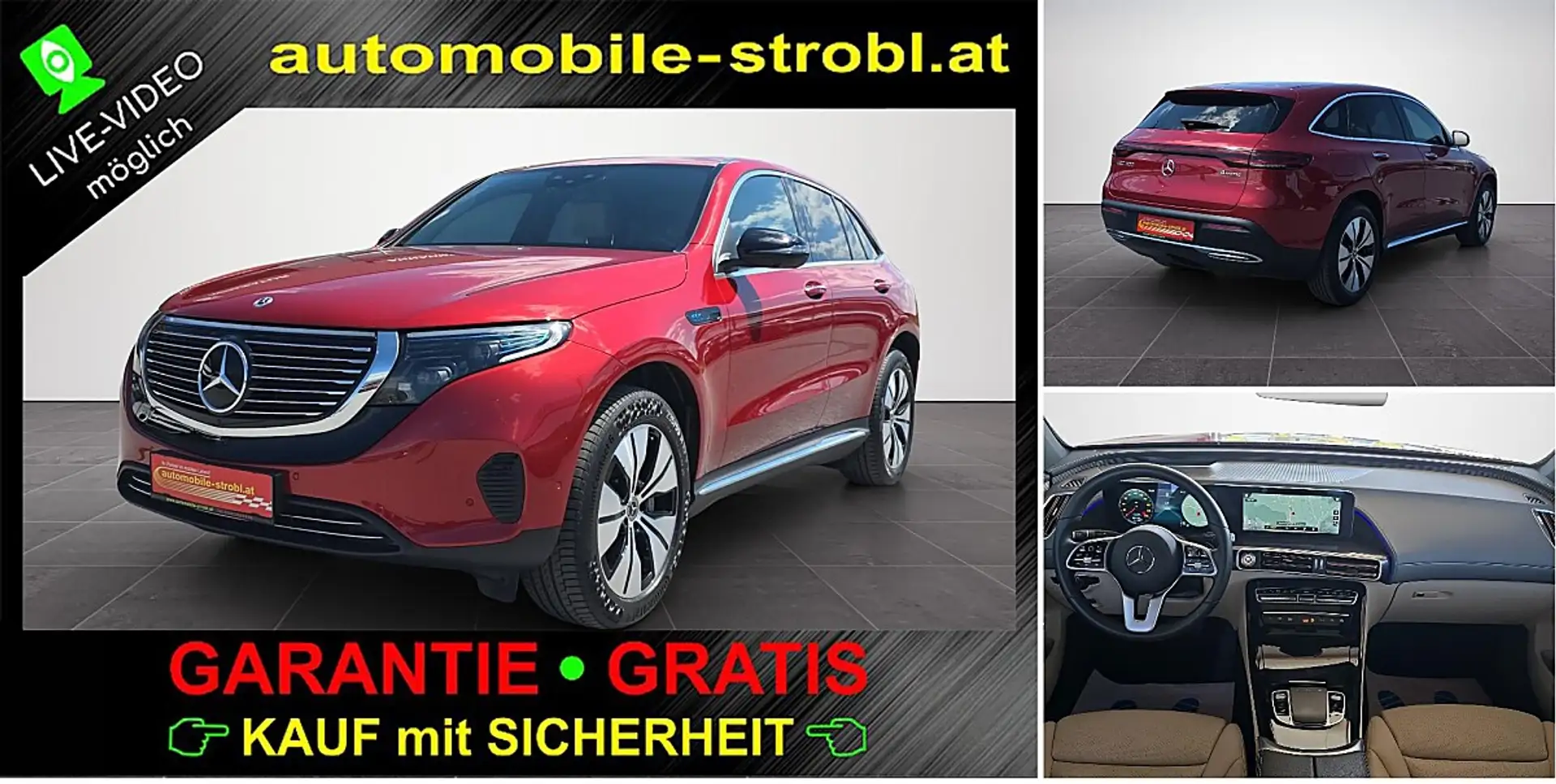 Mercedes-Benz EQC 400 AWD 80kWh*Schiebe.D*Memory*AHV*GARANTIE* Rot - 1