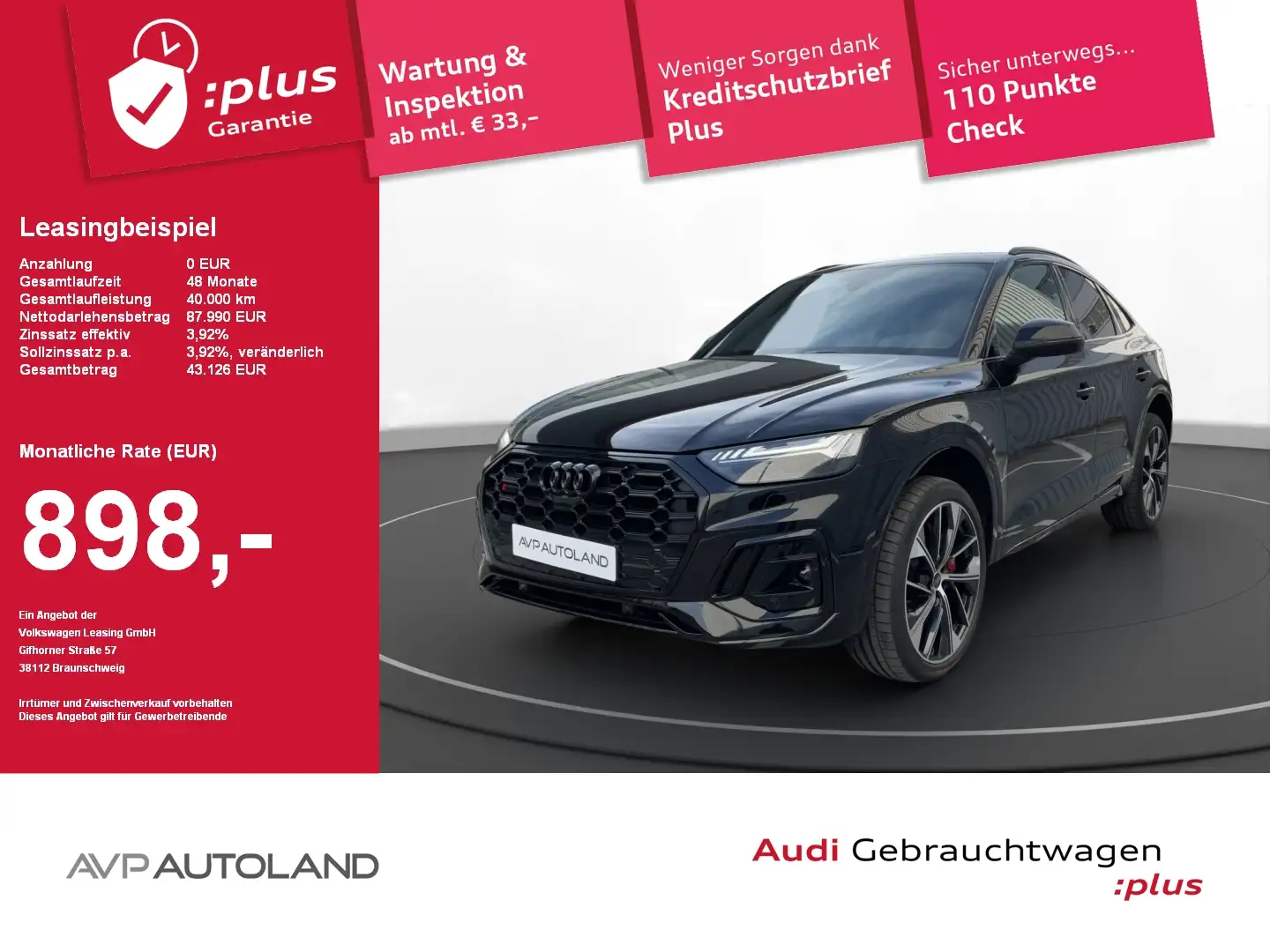 Audi SQ5 Sportback TDI tiptronic | MMI NAVI+ | AHK | Negru - 1