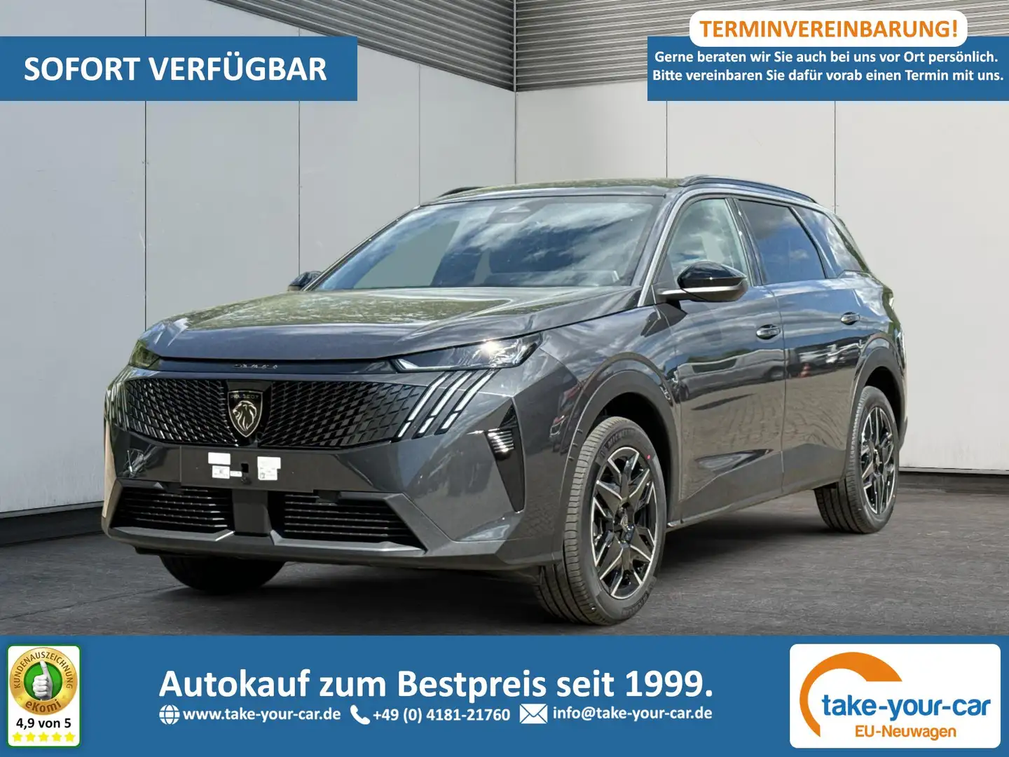 Peugeot 5008 Allure e-DSC6+7 SITZE+NAVI+KAMERA+LED+19" ALU+K... Grau - 1