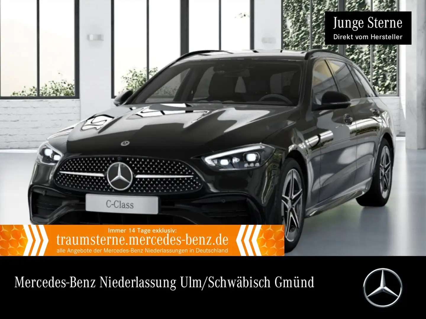 Mercedes-Benz C 300 T 4M AMG+NIGHT+360+AHK+STHZG+SITZKLIMA+9G Zwart - 1