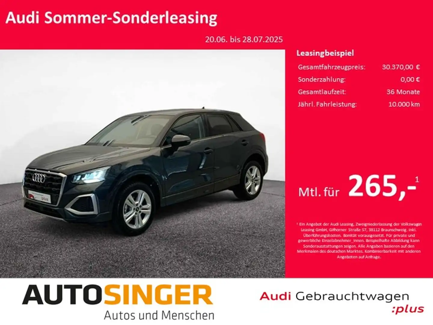 Audi Q2 35 TFSI advanced *AHK*LED*GRA*VIRTUAL*SHZ*PDC Grau - 1
