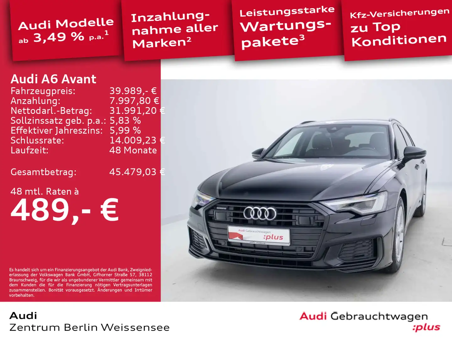Audi A6 45 TFSI S-TRO*QUA*S-LINE*MATRIX*GJR*RFK Schwarz - 1