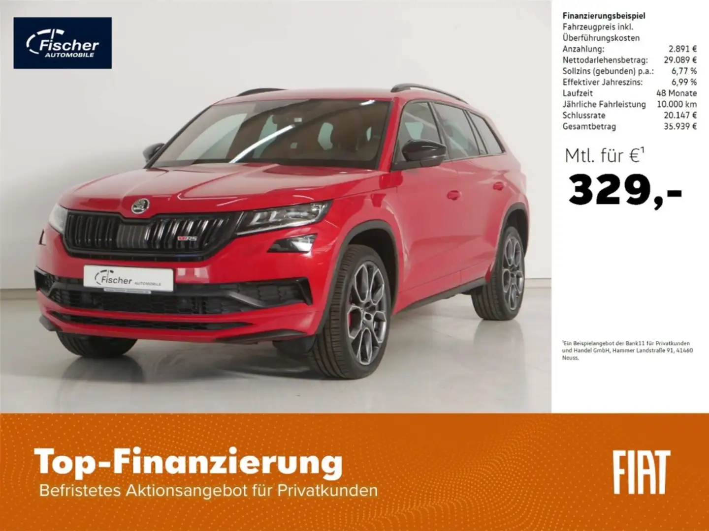Skoda Kodiaq 2.0 TDI 4x4 RS DSG AHK/LED/NAV/CANTON/RFK Rot - 1
