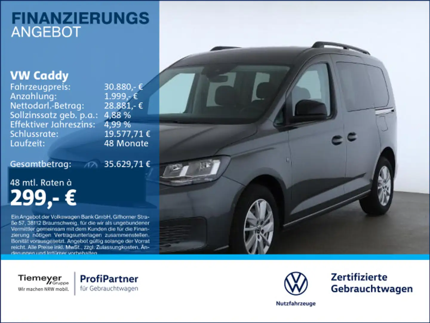 Volkswagen Caddy TSI LIFE STDHZ ACC NAVI KAMERA CLIMATRONIC Grau - 1