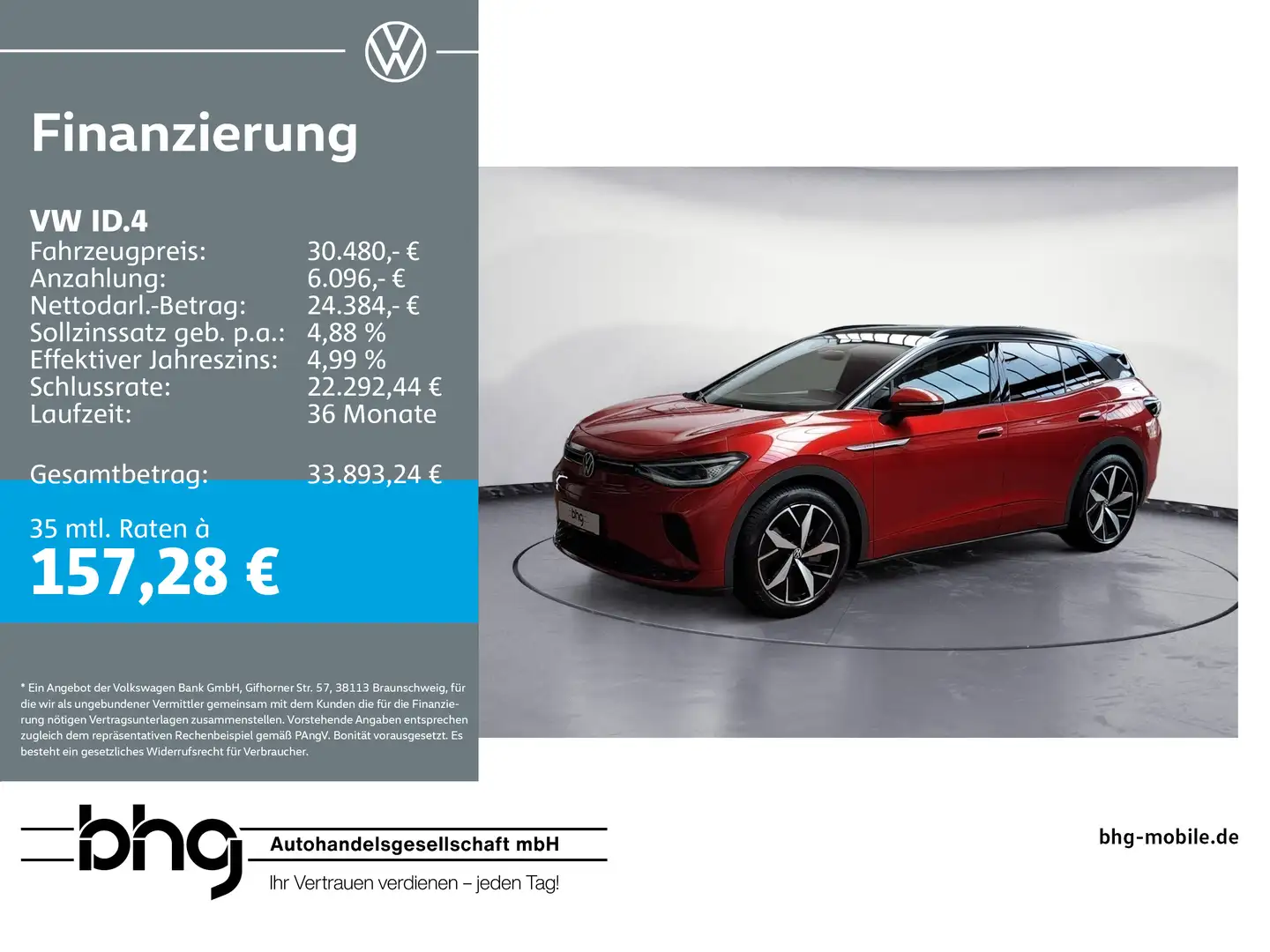 Volkswagen ID.4 4Motion GTX *AHK*ACC*NAVI* Rot - 1