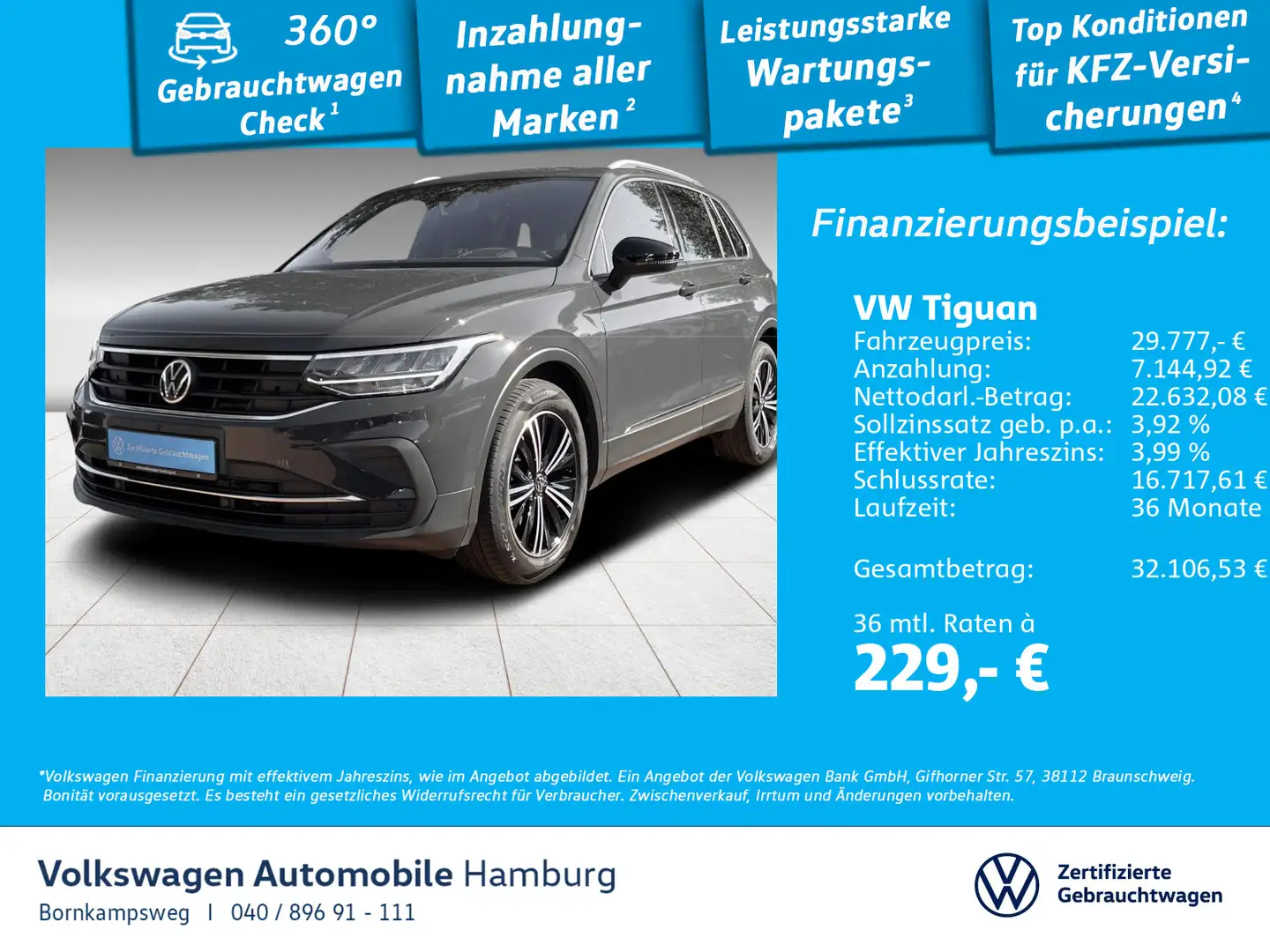 Volkswagen Tiguan 2.0 TDI Life DSG Head-up LED Kamera Gris - 1