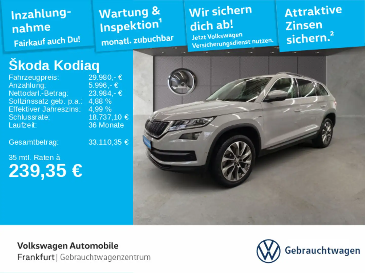Skoda Kodiaq 2.0 TSI DSG Navi DCC LED Grau - 1