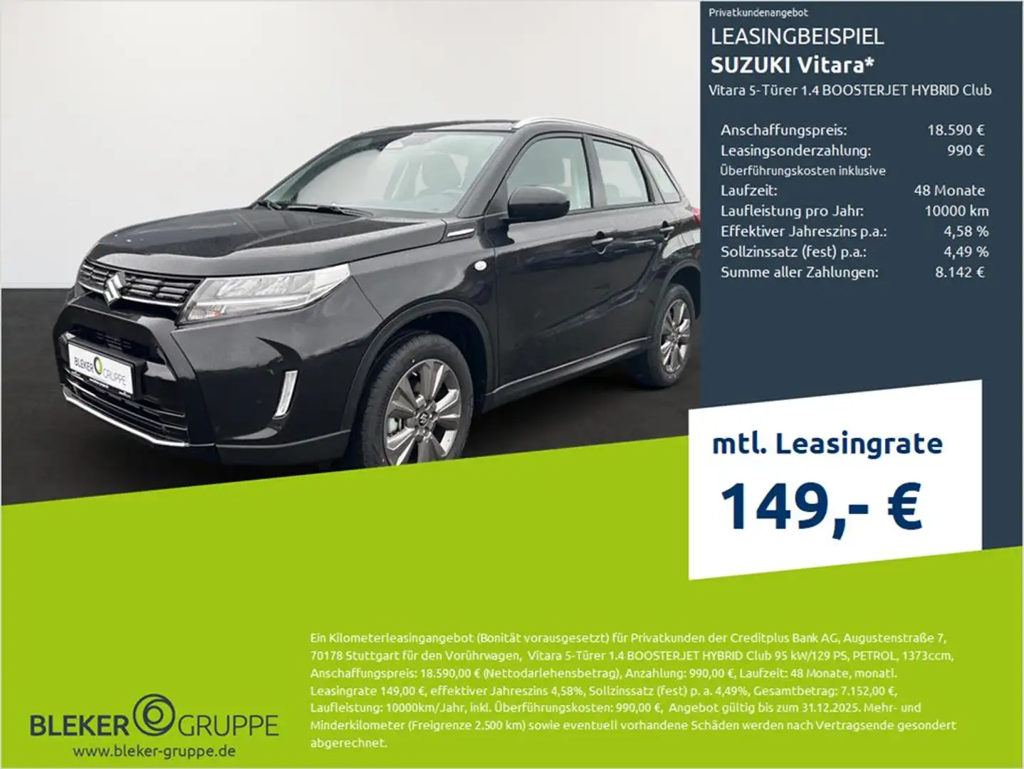 Suzuki Vitara 5-Türer 1.4 BOOSTERJET HYBRID Club Zwart - 1