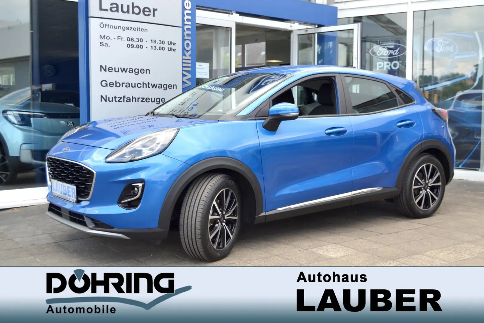 Ford Puma Puma 1,0 mHEV Titanium Klima Navi+Sync Winter PDC  Blauw - 1