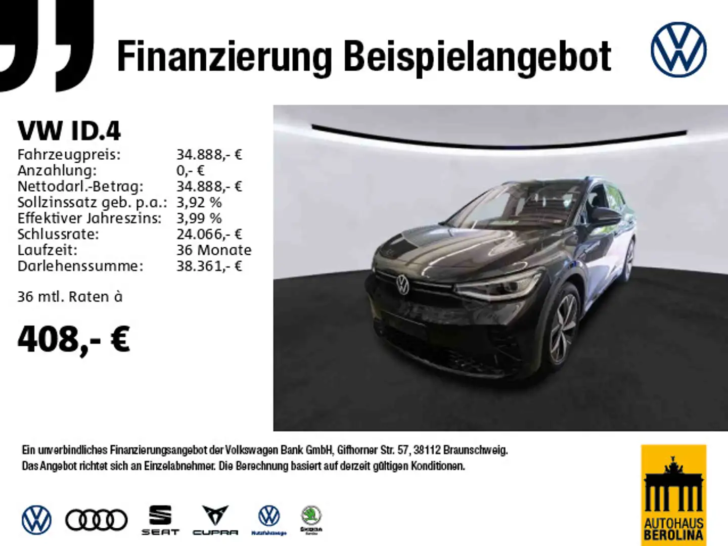 Volkswagen ID.4 GTX *IQ-MATRIX*PANO*AHK*AR-HuD*360°*ACC* Grau - 1
