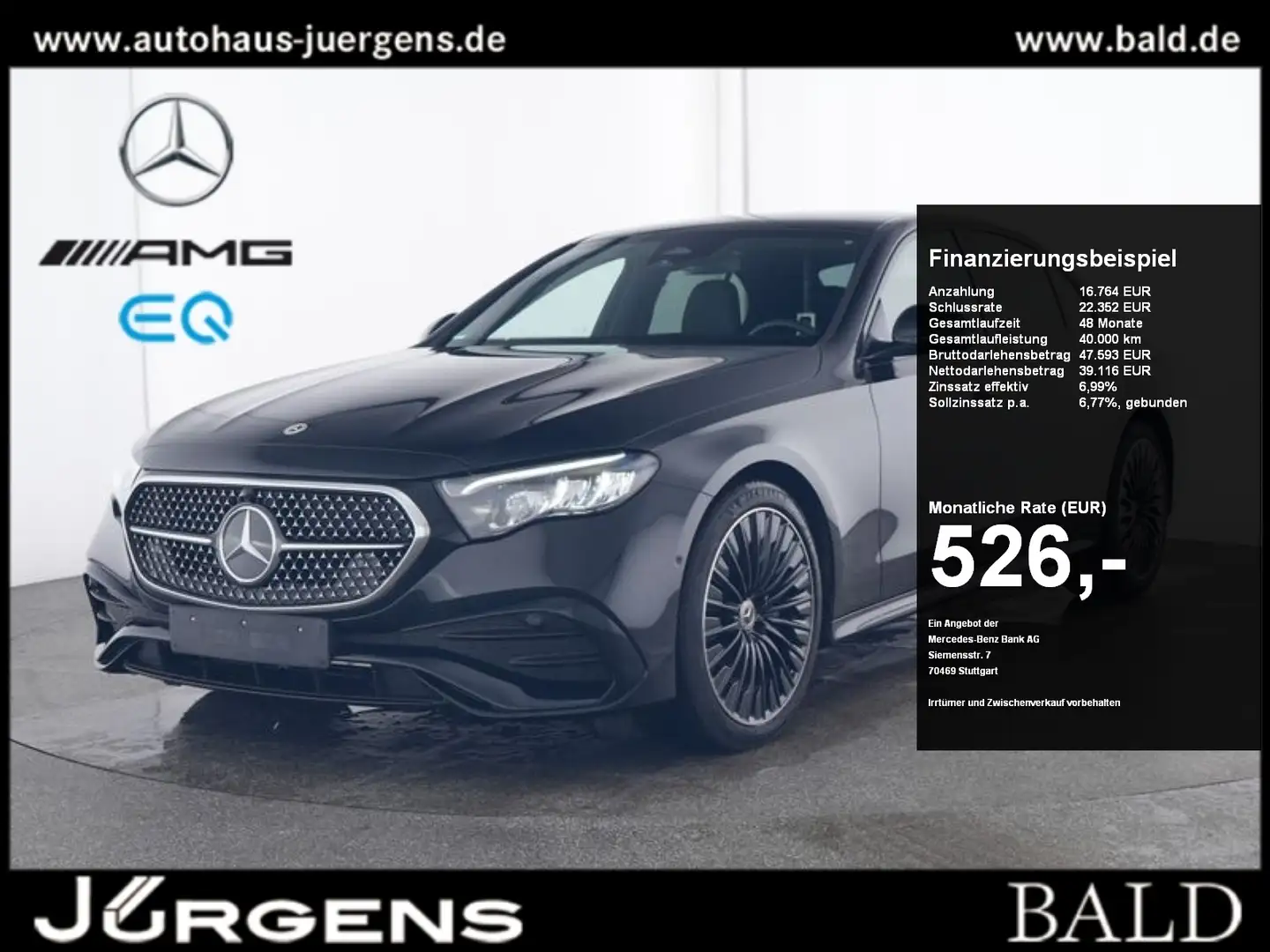 Mercedes-Benz E 220 d AMG/Wide/LED/Burm4D/Cam/Totw/Night/20" Schwarz - 1