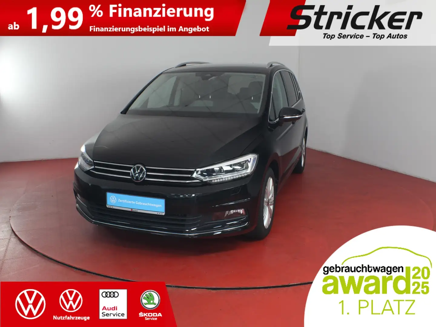 Volkswagen Touran Highline 2.0TDI DSG 296,-ohne Anzahlung 7-Sitzer Schwarz - 2