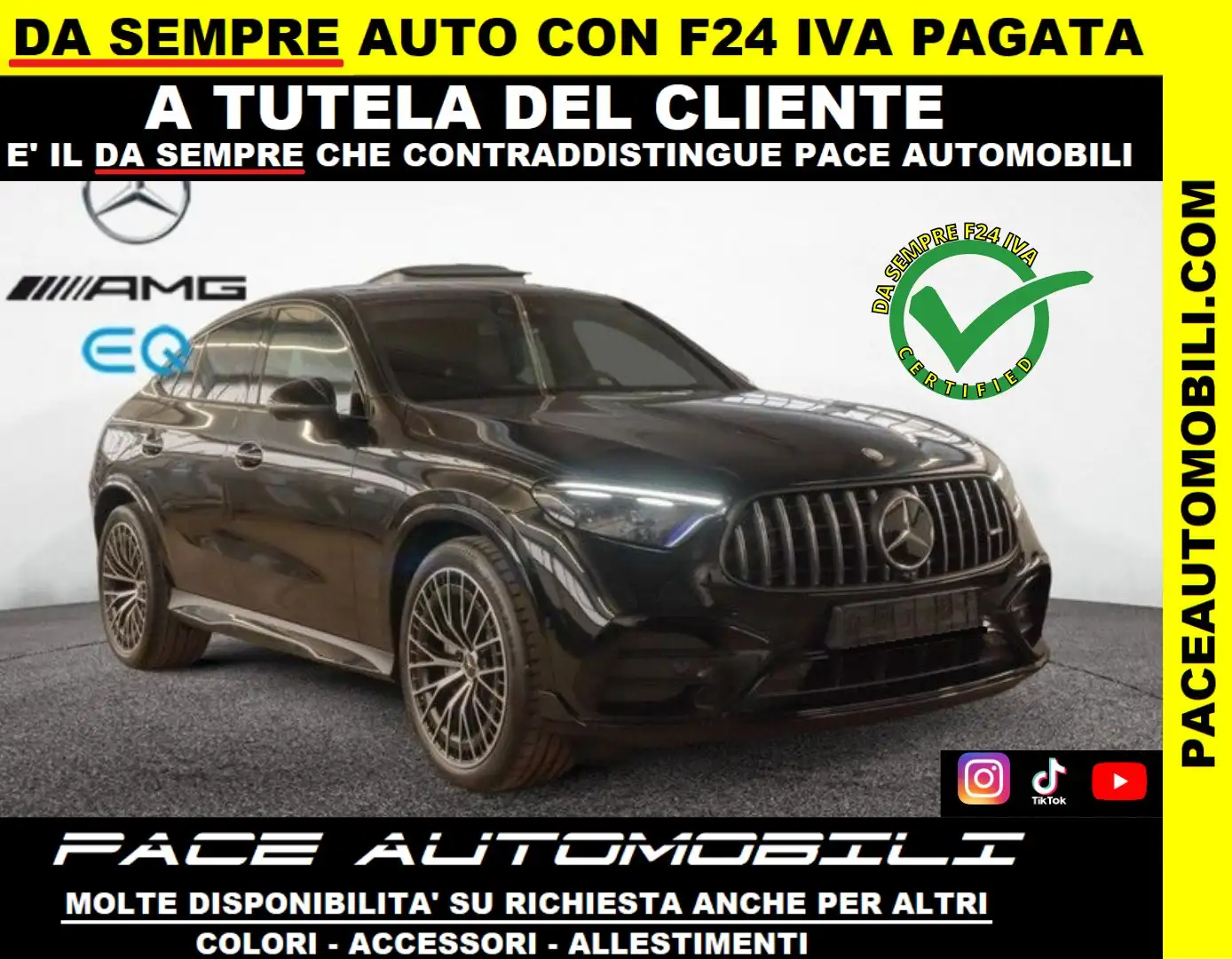 Mercedes-Benz GLC 43 AMG COUPE 4M MBUX PREMIUM NIGHT KAMERA LED PDC TETTO Nero - 1