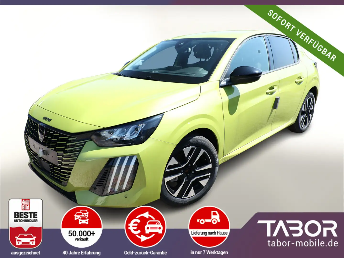 Peugeot 208 100 Allure ACC 180° Keyless SHZ Temp 4JGaran Geel - 1