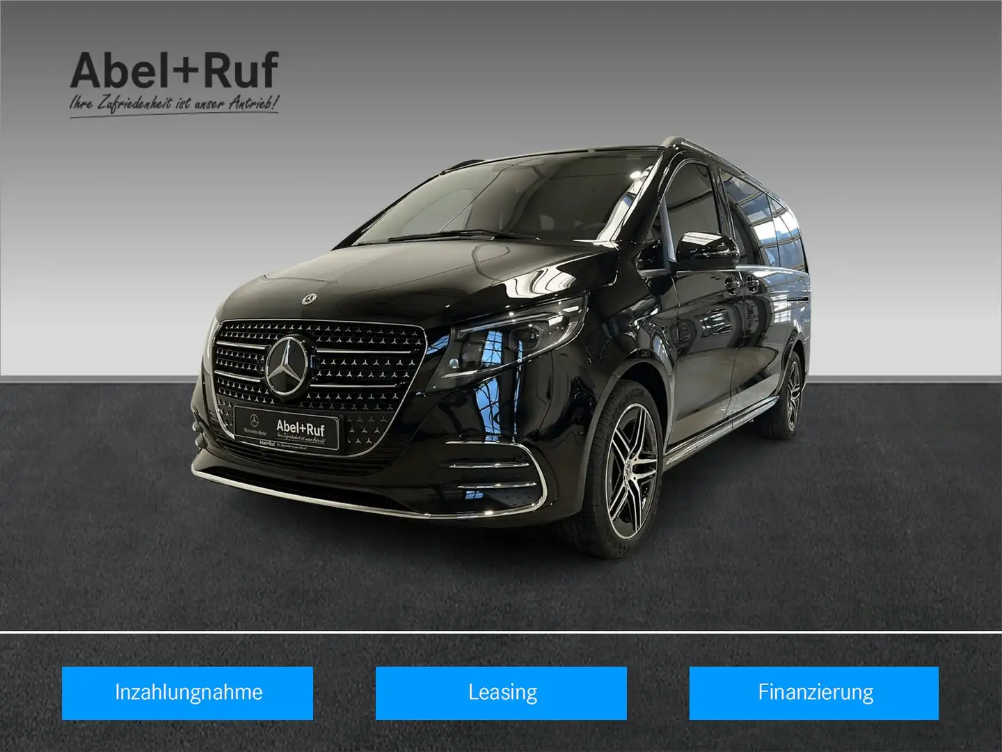 Mercedes-Benz V 300 lang AVANT+8-Sitz-DISTR+Burme+TotW+AHK+360 Zwart - 1