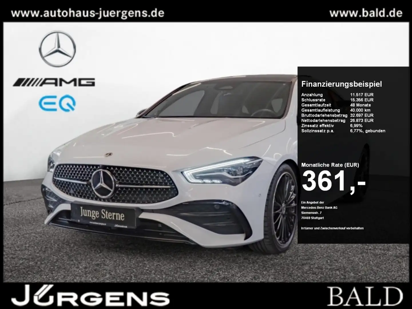 Mercedes-Benz CLA 250 4M SB AMG-Sport/Pano/Burm/Night/Stdhz/19 White - 1