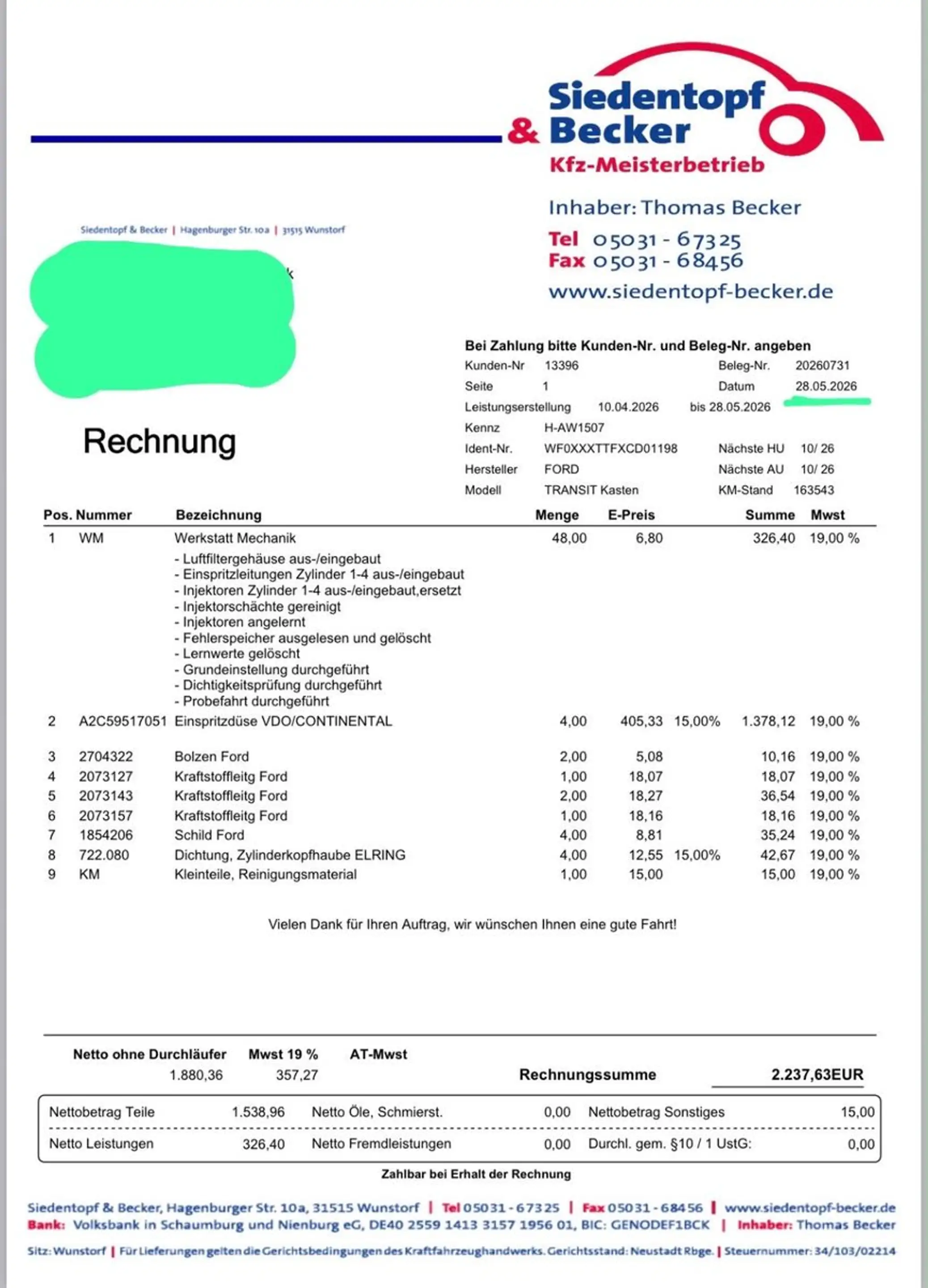 Ford Transit Kasten L2H2/Tüv NEU/AHK/Kamera/Langhoch — photo 15