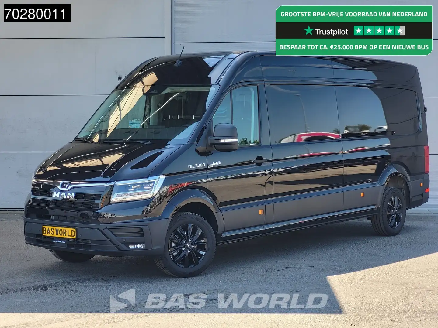MAN TGE 3.180 4x4 Automaat 2025 Facelift L4H3 LED ACC Navi Zwart - 1