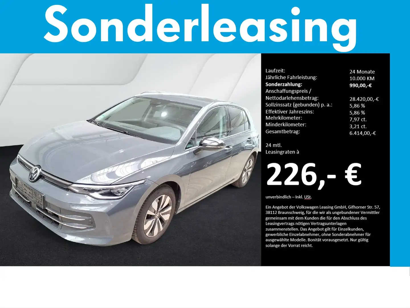 Volkswagen Golf VIII 1.5 eTSI DSG Goal MATRIX KAMERA AHK Grau - 1