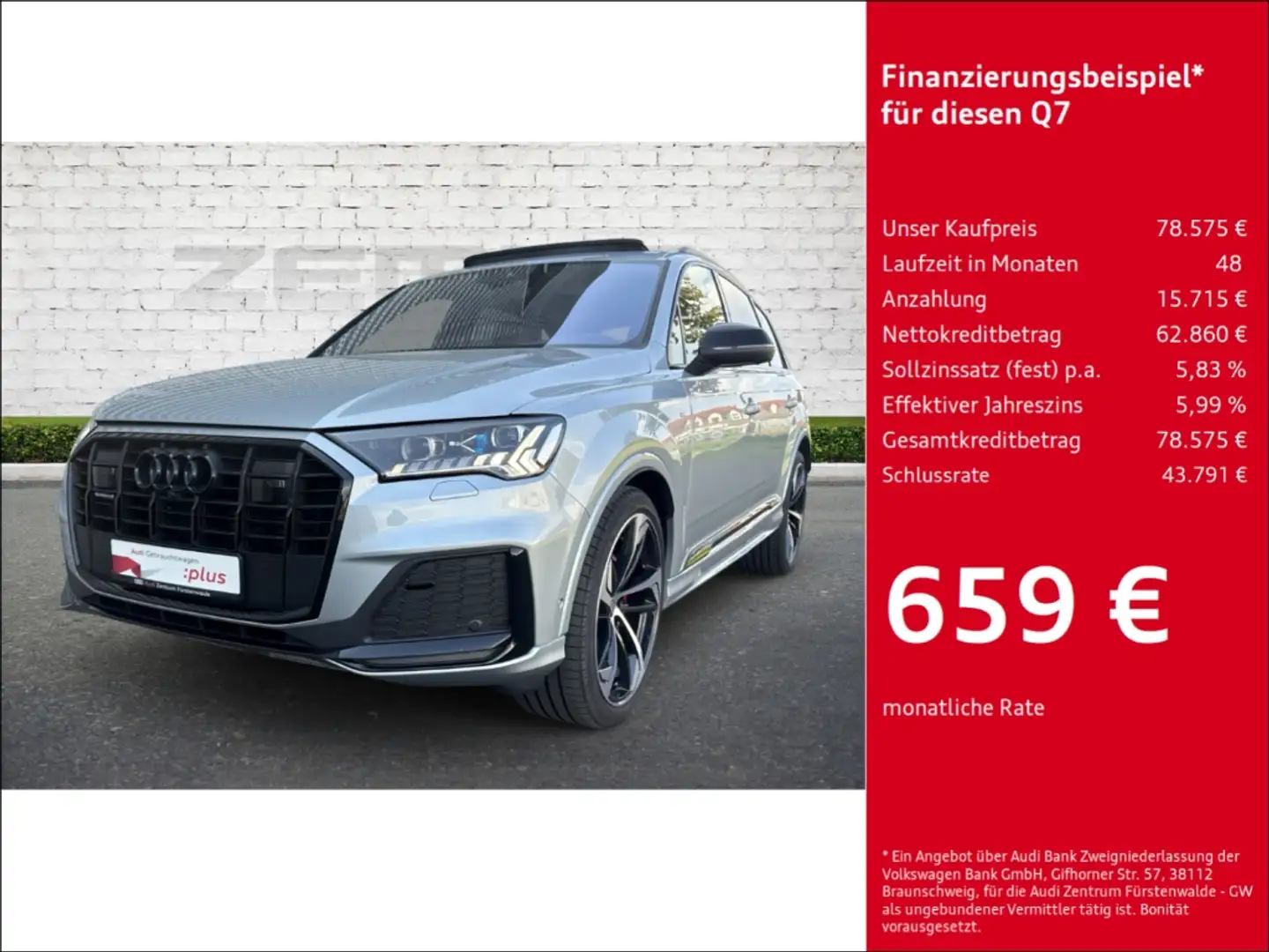 Audi Q7 50 TDI quattro tiptronic competition S line plus 7 Silber - 1