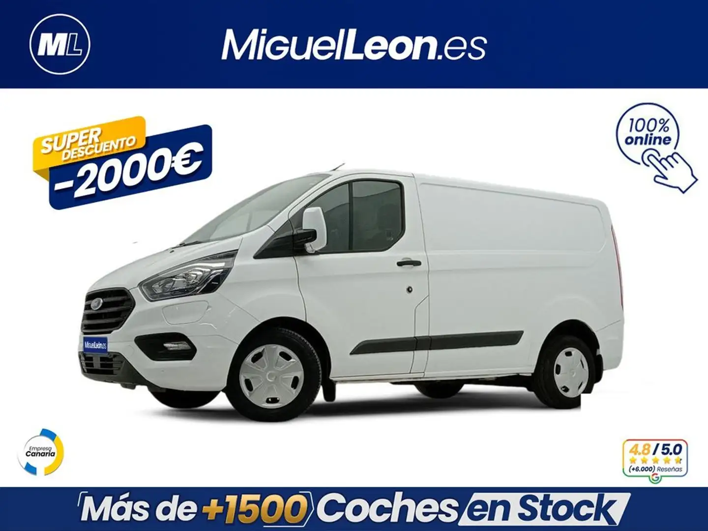Ford Transit Custom 340 L1 HYBRID LIMITED 1.0 ECOBOOST 125 CV AT1 E6DT Blanc - 1