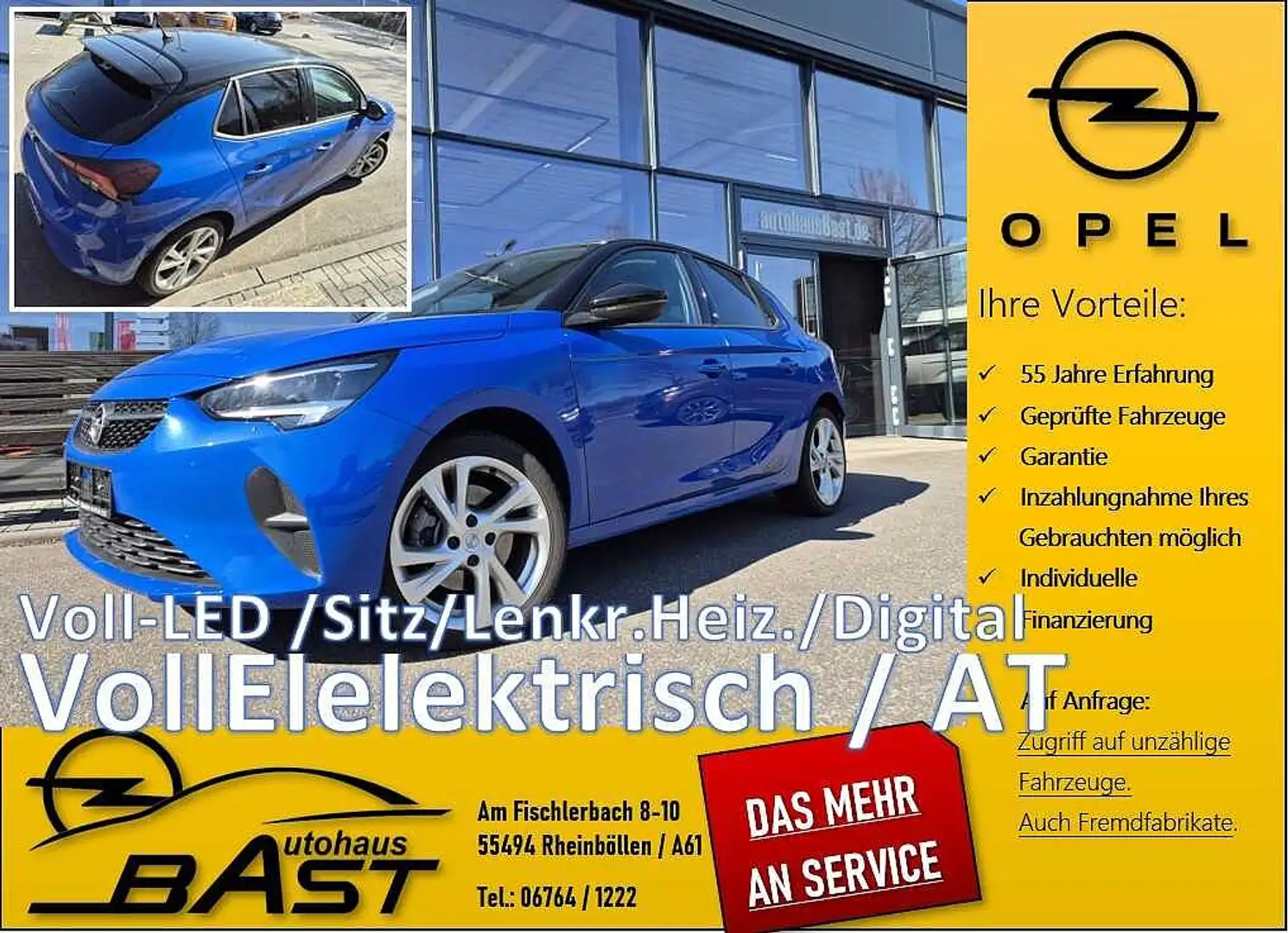 Opel Corsa -F Elektro,  on-Board-Charger 3-polig, Tageszul., Blau - 1