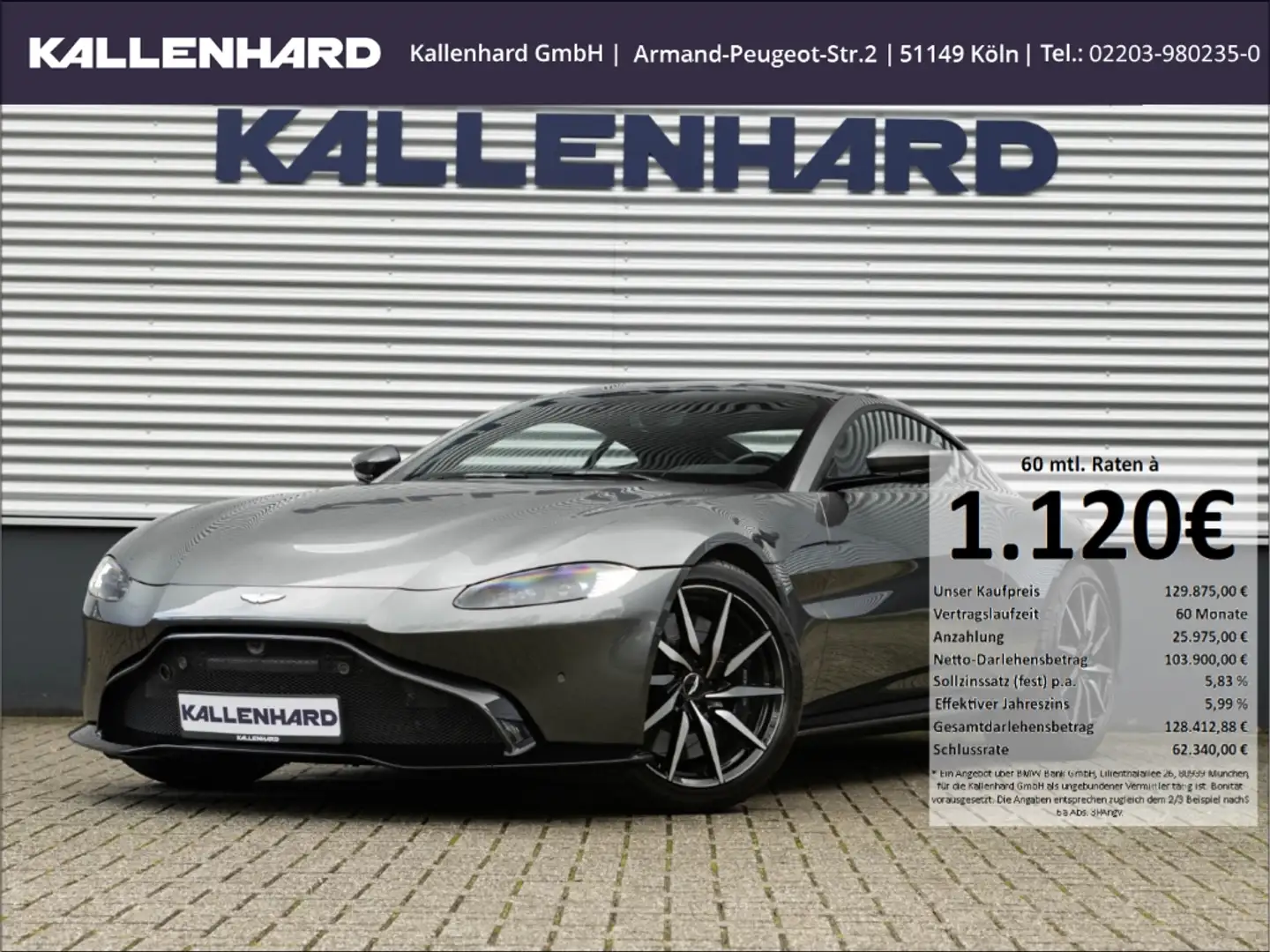 Aston Martin Vantage 4.0 V8-Service gepflegt Silber - 1
