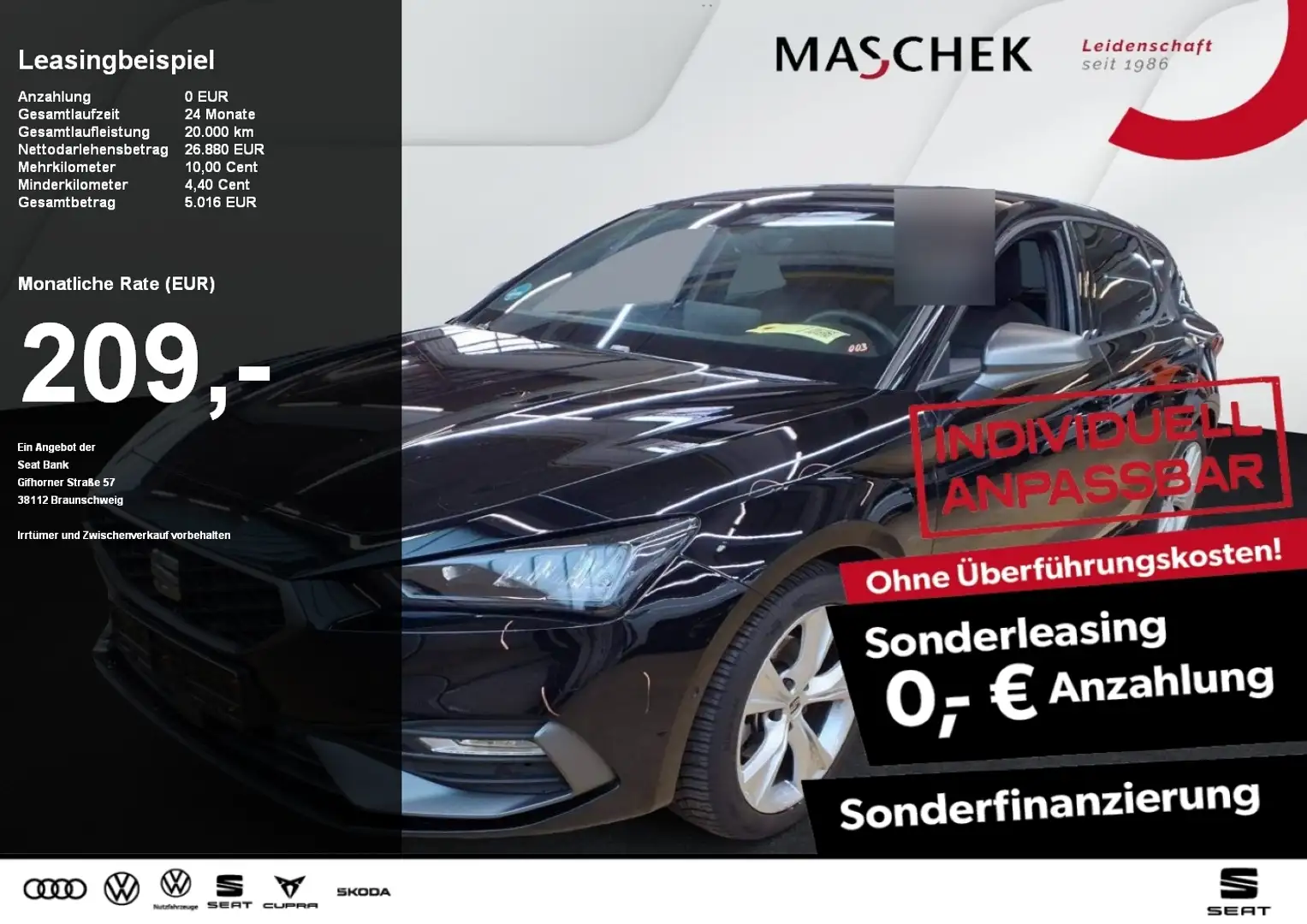 SEAT Leon FR 1.5 eTSI DSG Navi Rear View ACC Sitzh LED Schwarz - 1