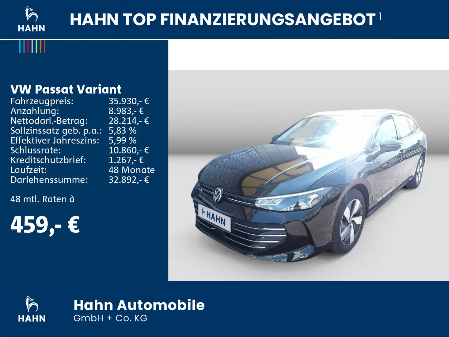 Volkswagen Passat Variant 2.0TDI DSG Business AHK Area Navi Schwarz - 2