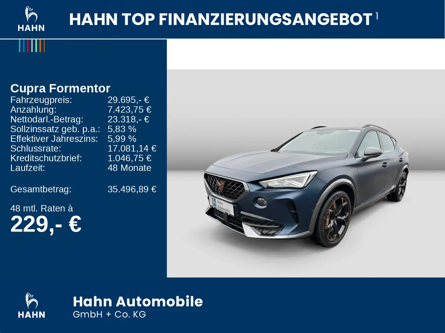 CUPRA Formentor VZ 2.0TSI DSG 4Drive AHK Cam DCC Pano Bleu - 2