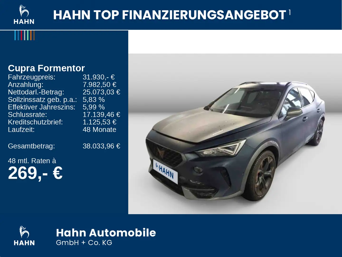 CUPRA Formentor VZ 2.0TSI DSG 4Drive AHK Cam DCC Pano Blau - 2