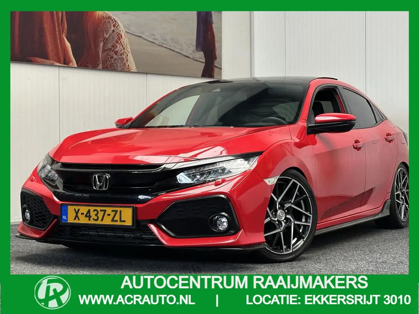 Honda Civic 1.5 i-VTEC SPORT 183 PK !!! NAVIGATIE ADAPTIVE CRU Rood - 1
