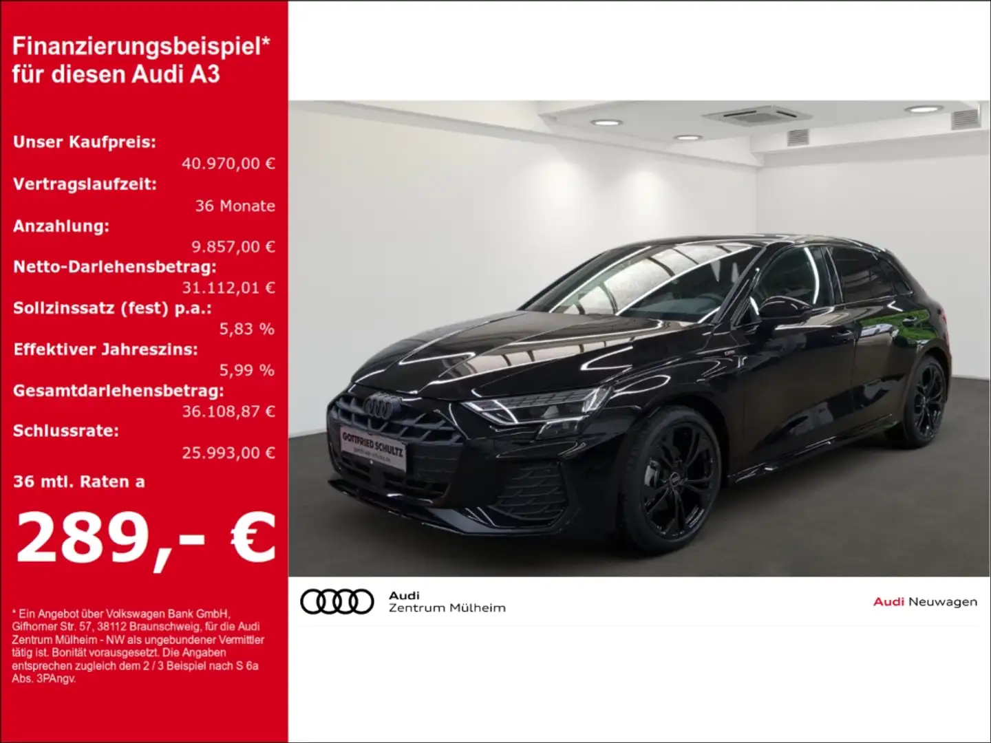 Audi A3 Sportback 35 TFSI S lineLED digitales Cockpit Memo Zwart - 1