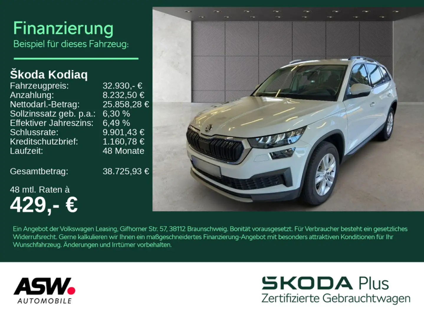 Skoda Kodiaq Ambition 2.0 TDI DSG LED Navi RFK ACC AHK Weiß - 1