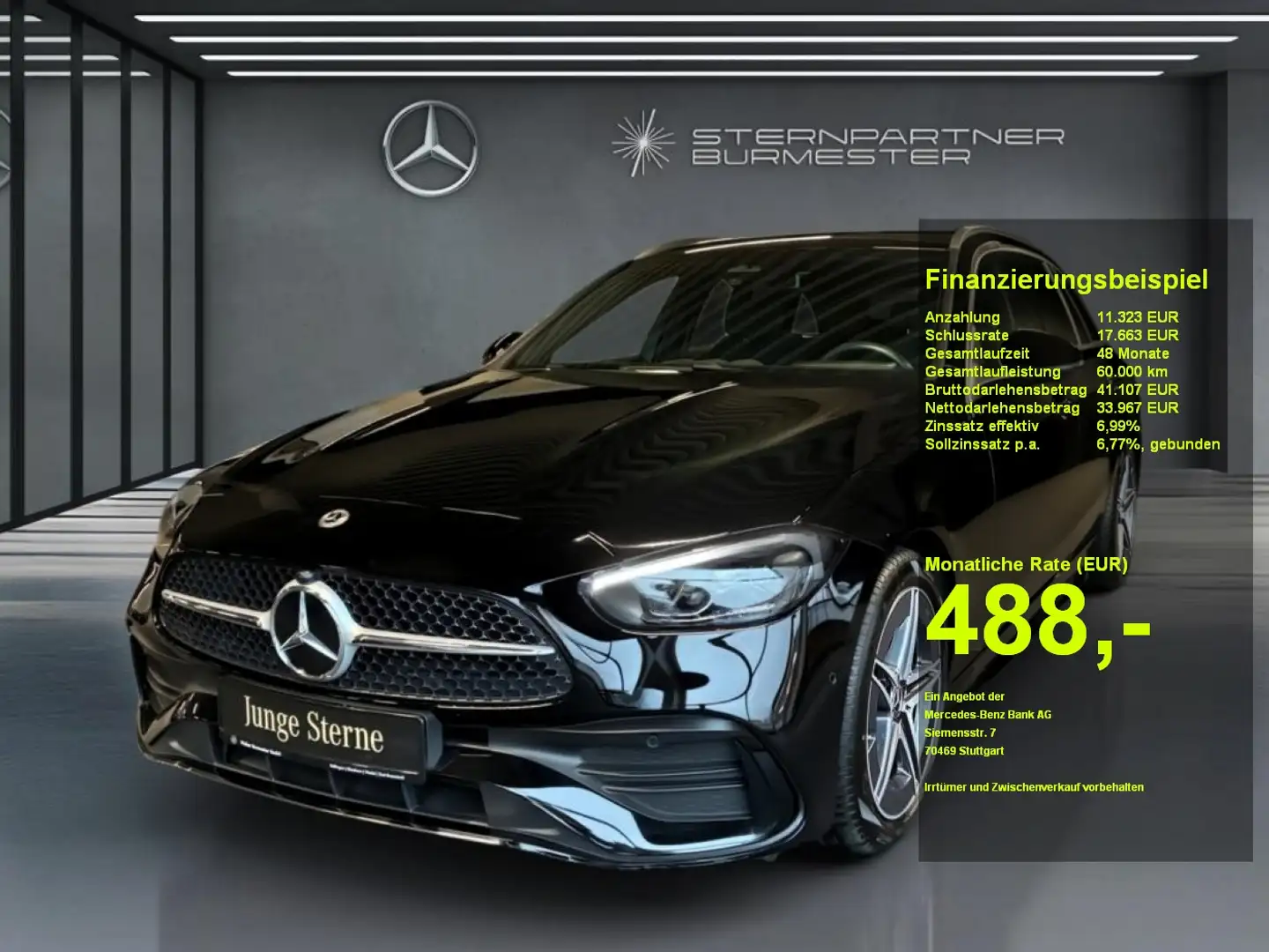 Mercedes-Benz C 300 d T AMG+MBUX+Ambiente+CarPlay+KAMERA+AHK Schwarz - 1