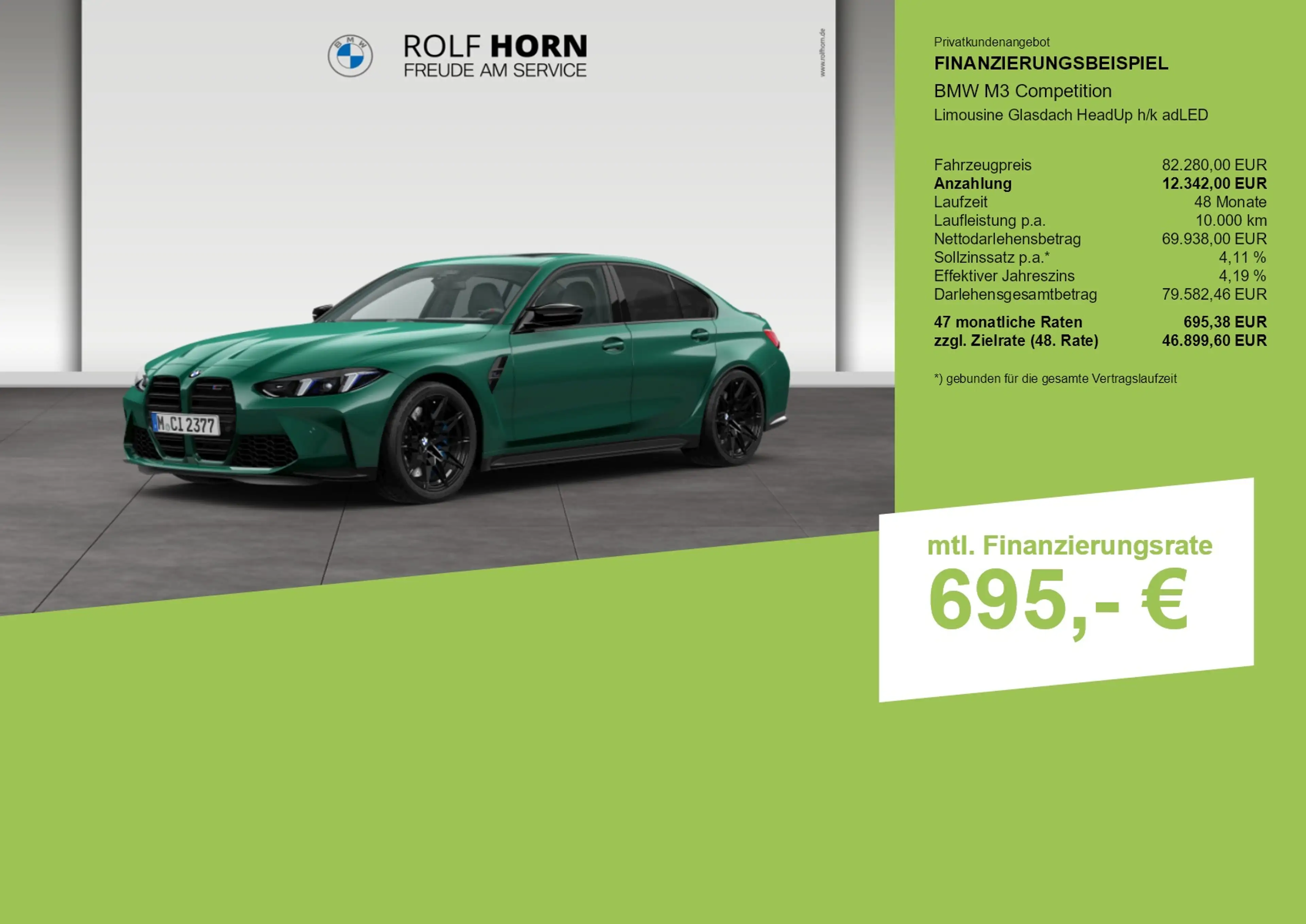 BMW M3 Competition Limousine Glasdach HeadUp h/k adLED — photo 3