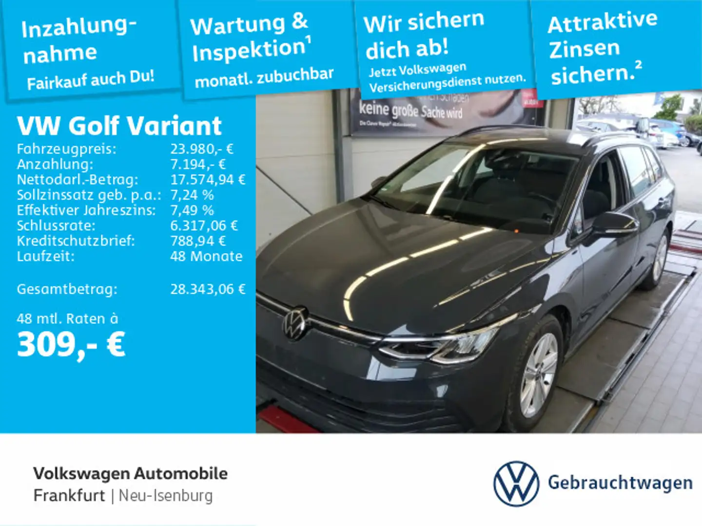 Volkswagen Golf Variant Golf VIII Variant 1.0 eTSI DSG Life Navi LED DAB Grau - 1
