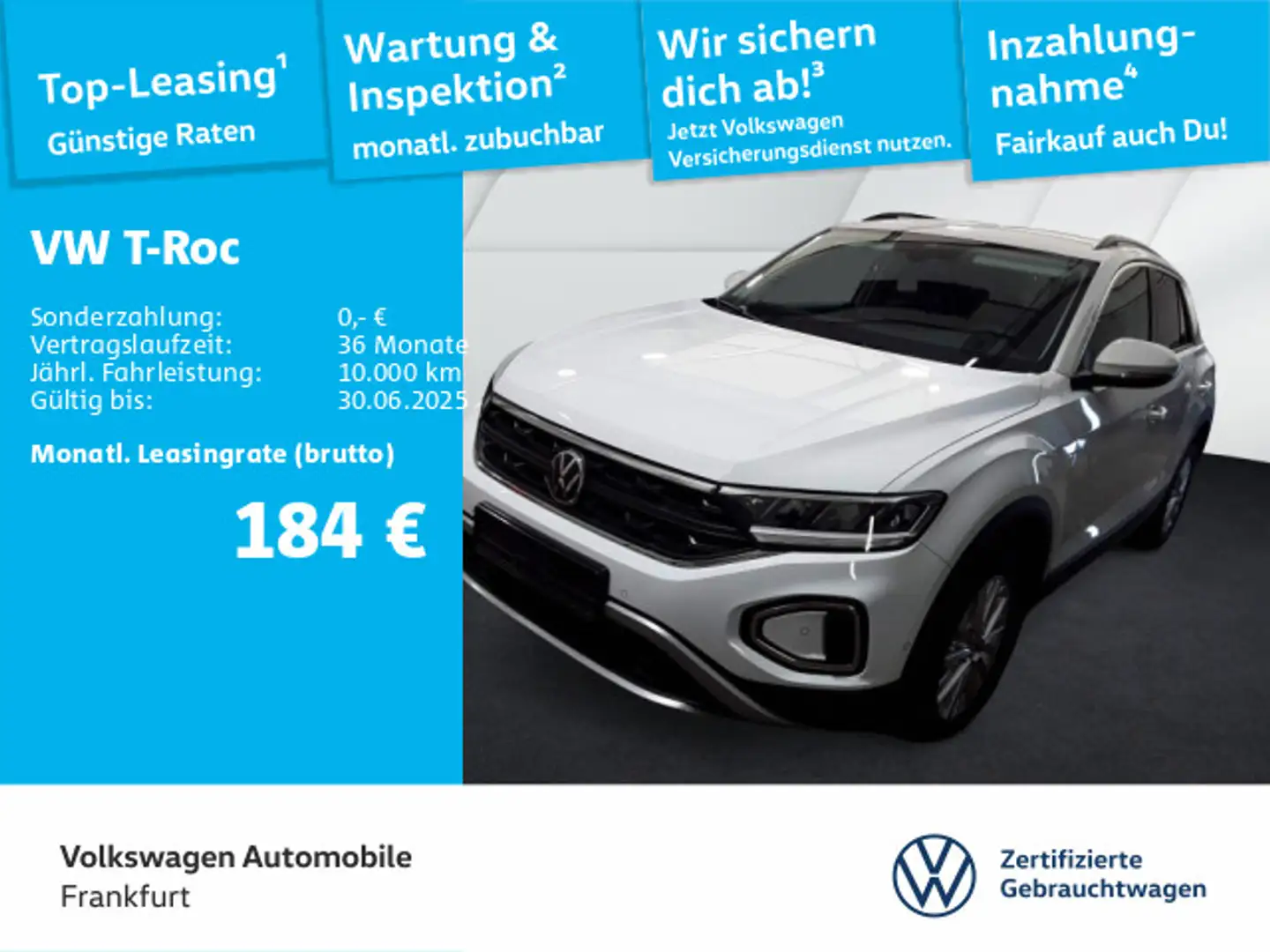 Volkswagen T-Roc 1.0 TSI Life Navi LED DAB+ FrontAssist Bianco - 1