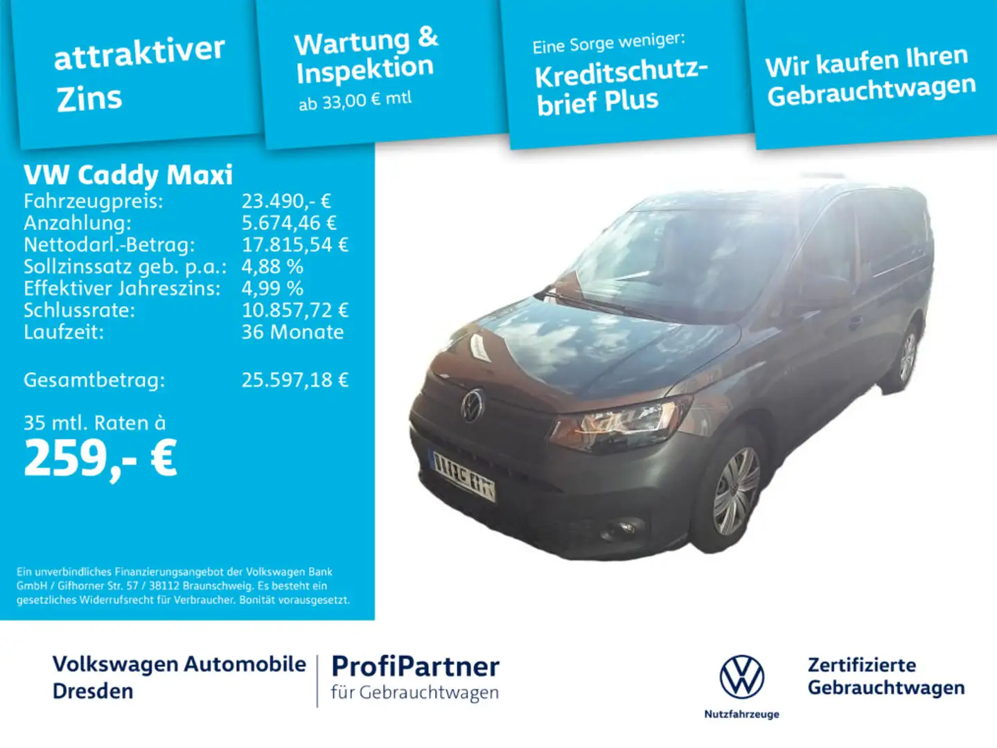 Volkswagen Caddy Maxi Cargo 2,0 TDI KLIMA NAV DAB+ PDC SHZ Gris - 1