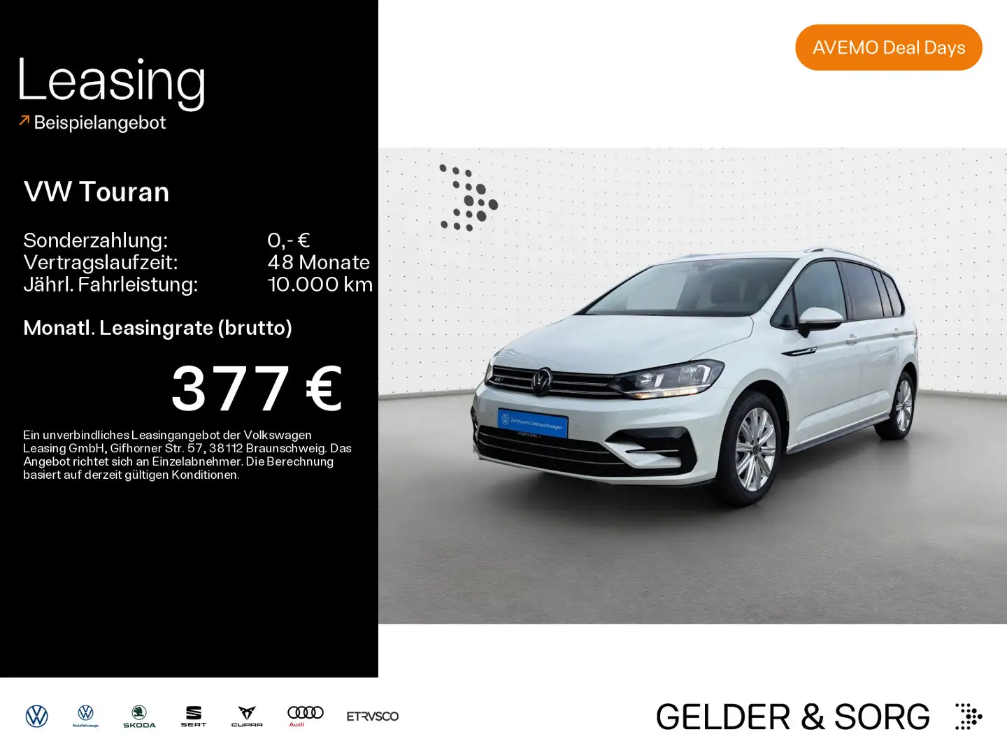 Volkswagen Touran TDI R-Line Ext.*7Sitz*Pan*ACC*DAB*Digital Weiß - 1