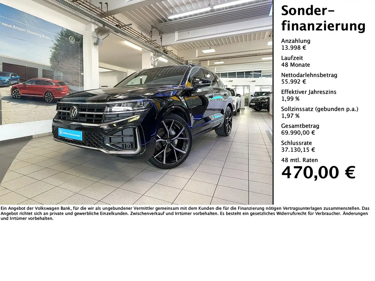 Volkswagen Touareg R-Line 3.0 TDI V6 4MOTION 1,99%+4M+HD-MATRIX+AHK Schwarz - 1
