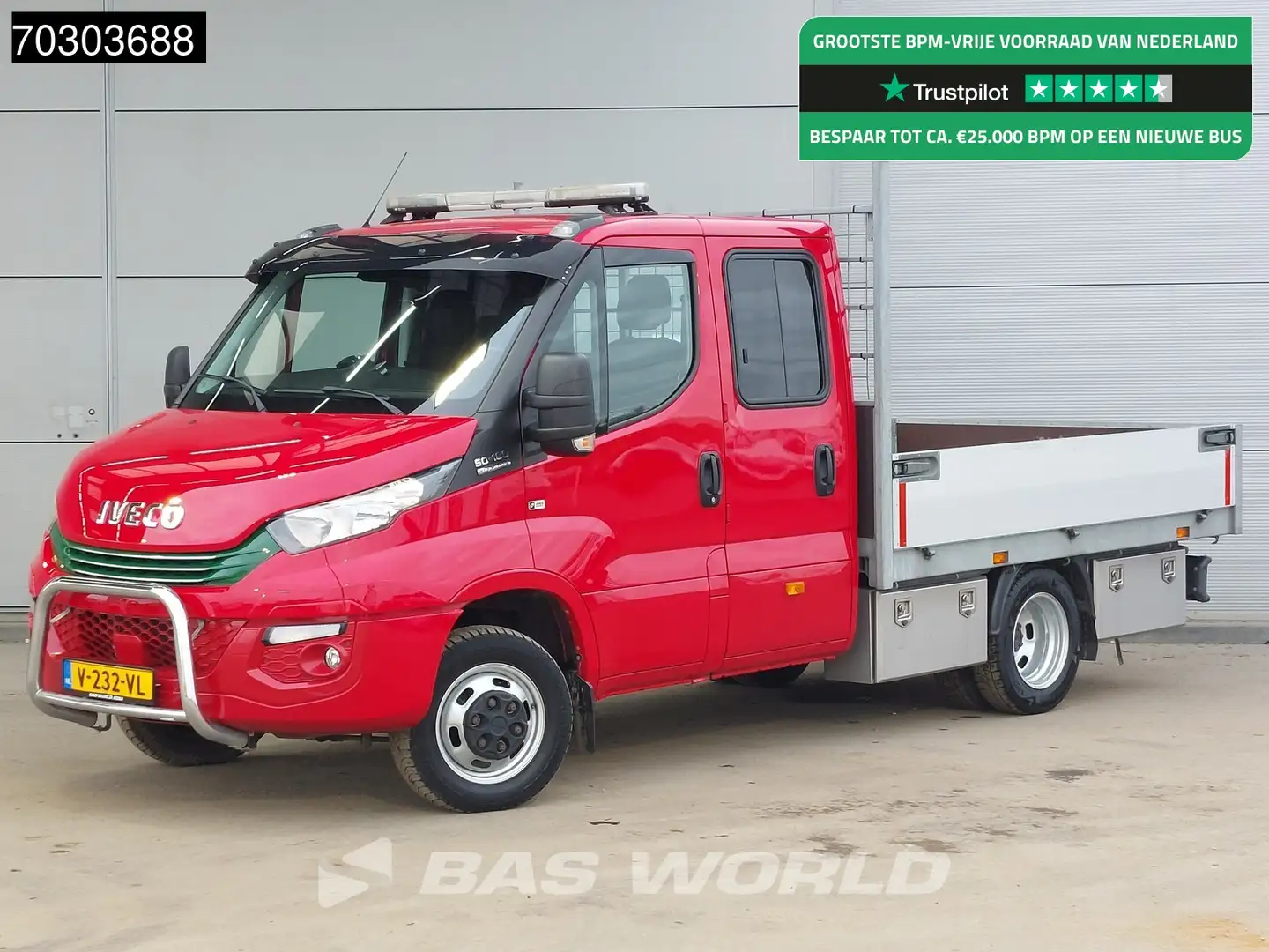 Iveco Daily 50C18 3.0L Automaat Open Laadbak Dubbellucht 3,5t Rood - 1