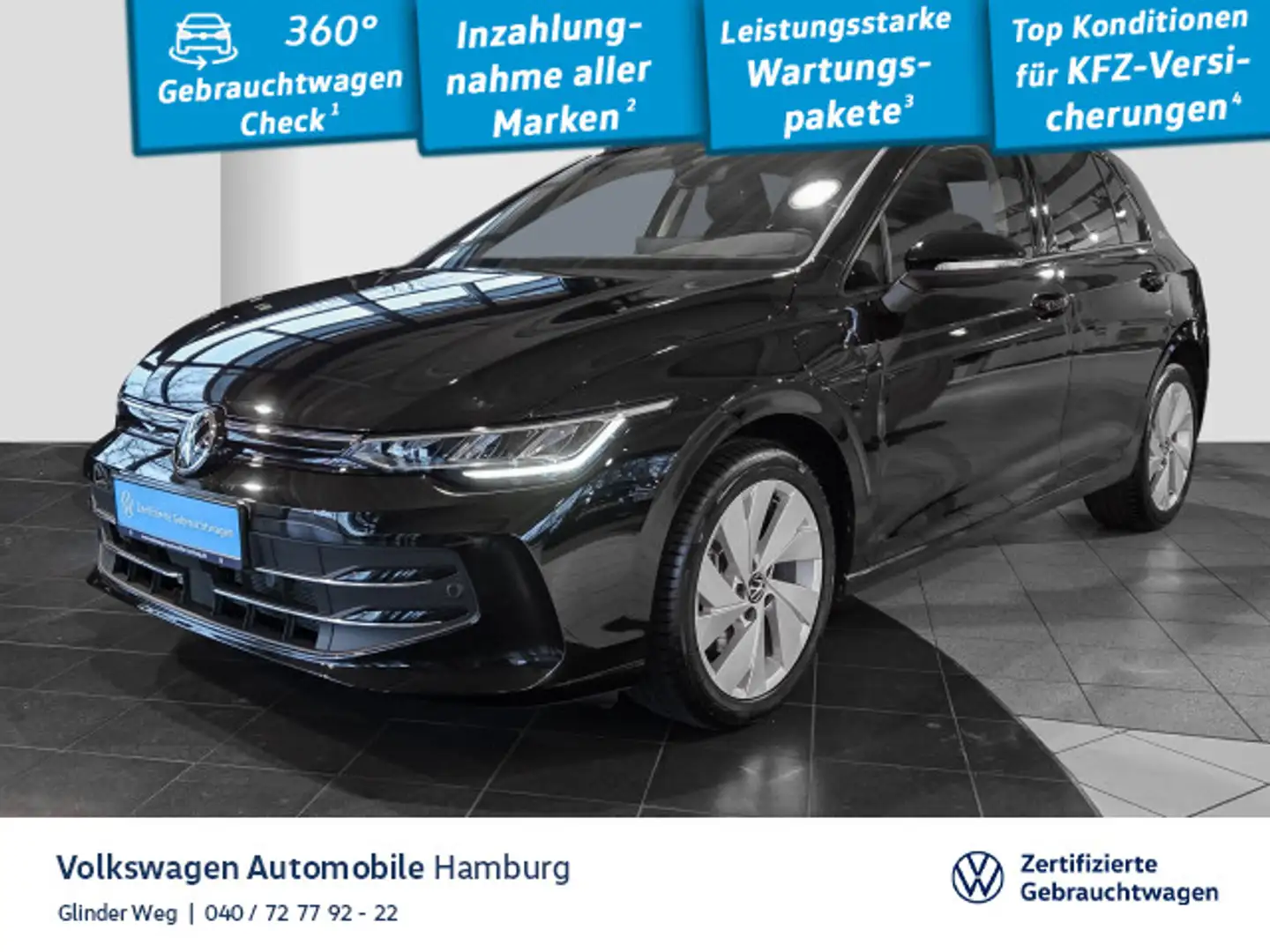 Volkswagen Golf VIII 1.5 TSI eHybrid Goal DSG Kamera Lenkra Schwarz - 1
