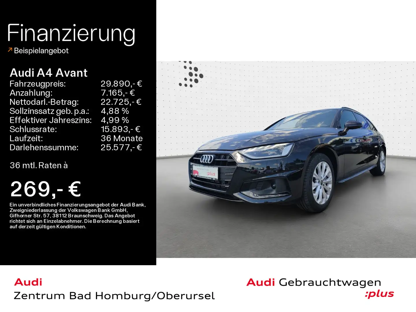 Audi A4 Advanced 40 TFSI*Navi*LED*Alu*PDC*Pano* Schwarz - 1