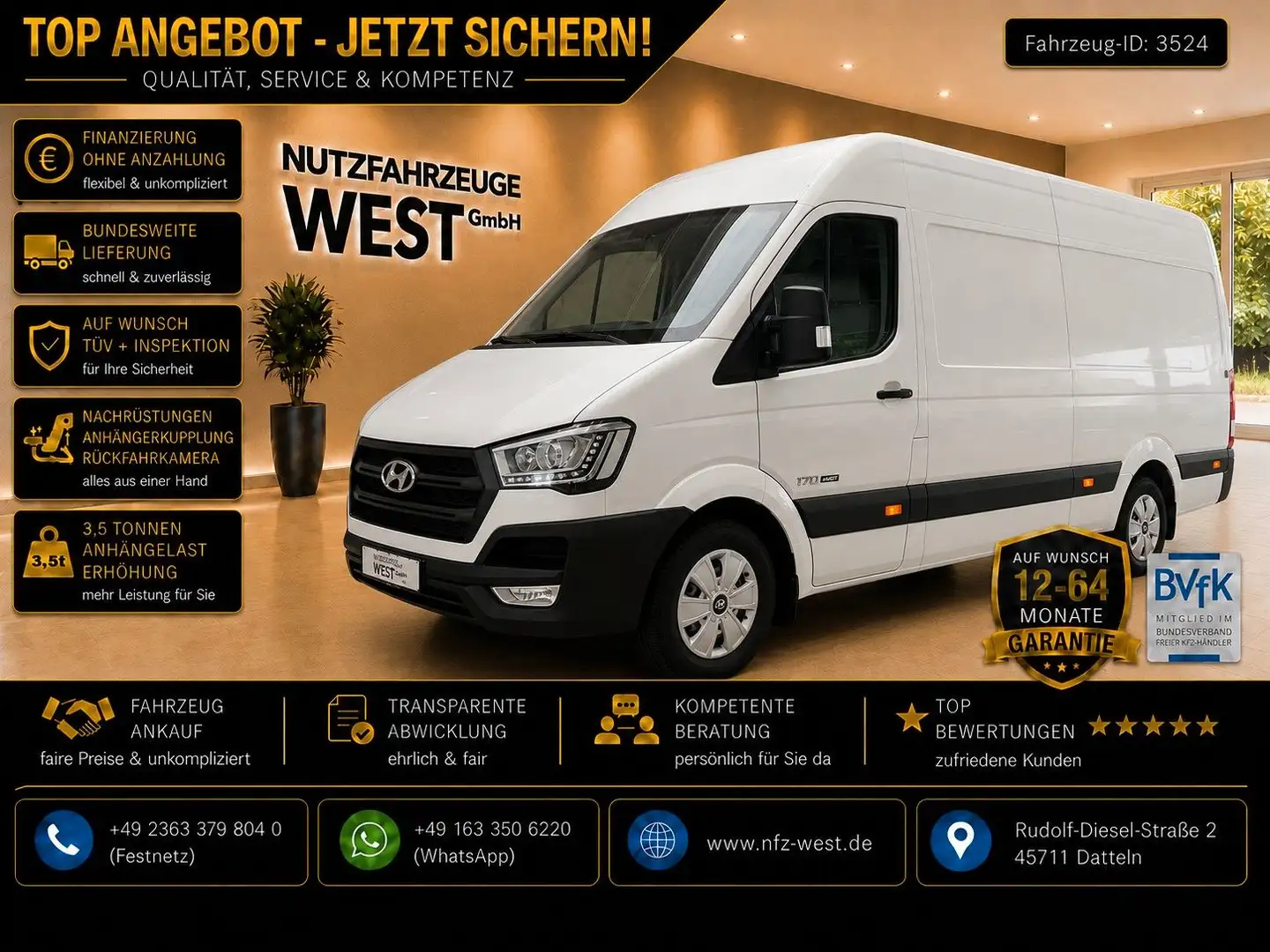 Hyundai H 350 L3-H2 Maxi Hoch+Lang *Garantie*170Ps* Weiß - 1
