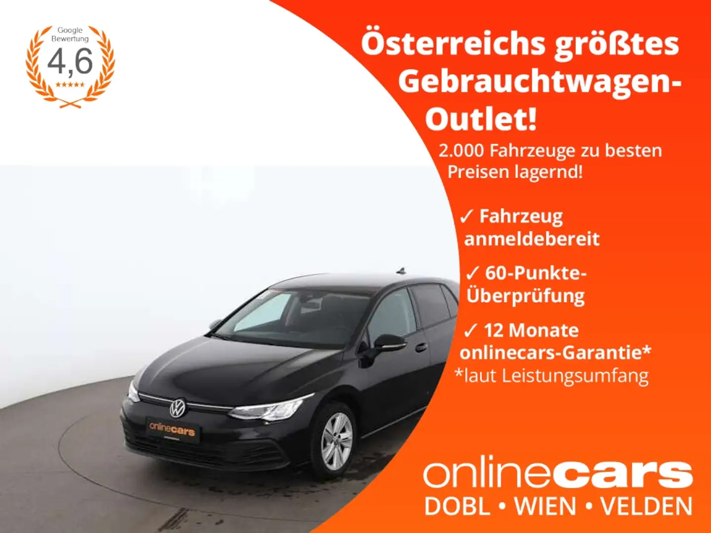 Volkswagen Golf VIII 2.0 TDI Life Aut LED RADAR NAV SITZHZG Schwarz - 1